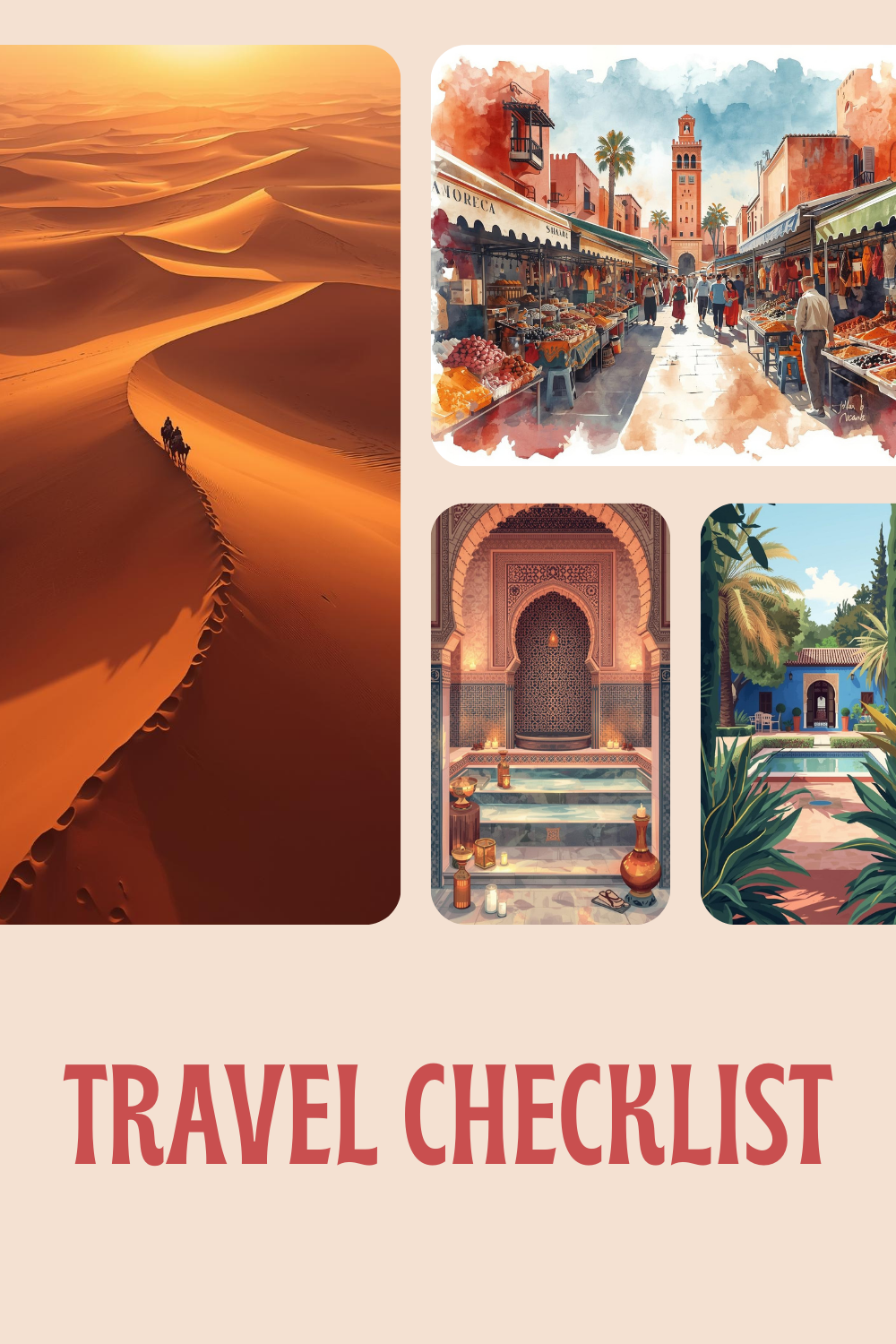 Free🎁 Morocco Travel Checklist – Marrakech, Sahara Desert & Chefchaouen