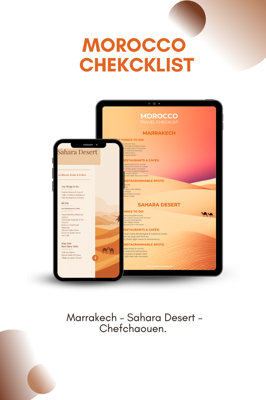 Free🎁 Morocco Travel Checklist – Marrakech, Sahara Desert & Chefchaouen